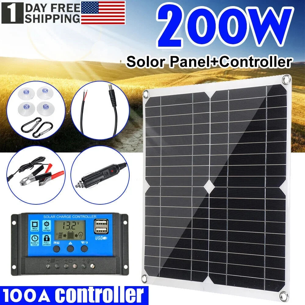 panel kit outdoor source MDHAND charger 200W solar solar car home controller emergency camping charge with light