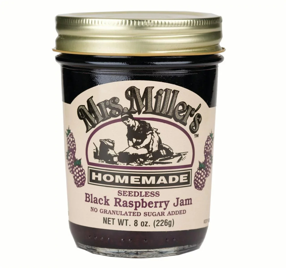 Black No Seedless Jam, Sugar 2-Pack Raspberry Miller's Jars 8 Homemade oz. Mrs.