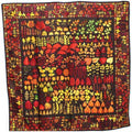 | (Good) Stole Silk Scarf Brown Leaf Muffler Autumn Pattern Ladies Pre-Owned