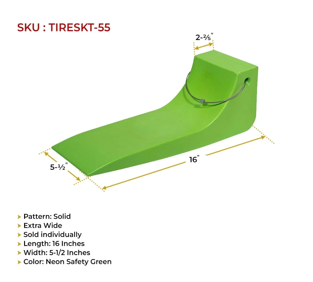 Flat Visibility) Safety Rollback, Skates 16"x5.5" Skates Heavy-Duty Car - (High Neon for Tire Safety Carrier Bed, Green Tire for Truck Pack) Hauler, (4 Tow Wrecker,