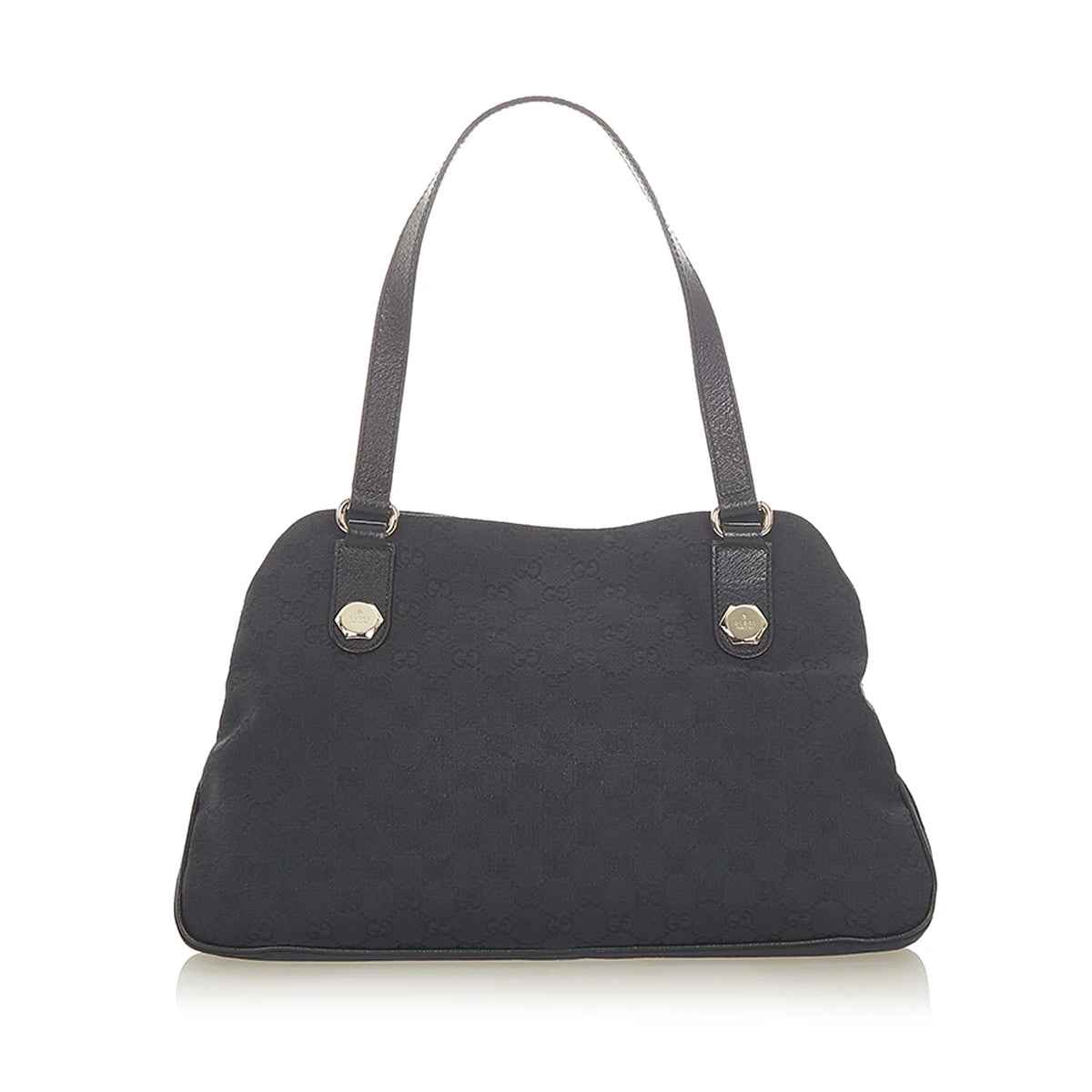 Black (Good) Shoulder GG Pre-Owned Canvas Fabric Bag Women