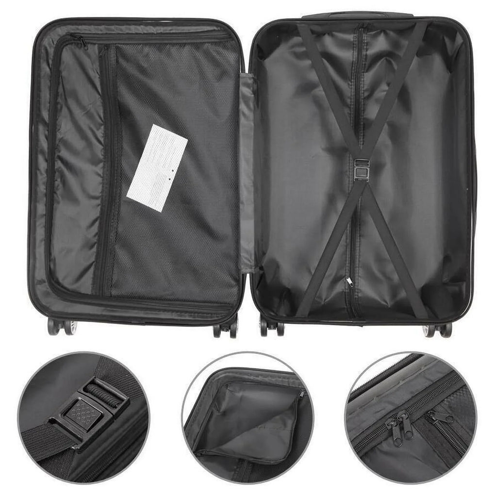 with Set Wine Luggage 3-Piece TSA Lock, Trolley Red, ABS