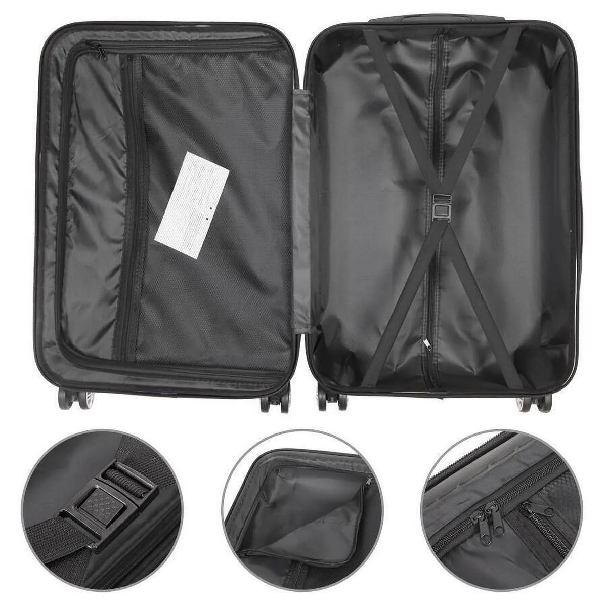 with Set Wine Luggage 3-Piece TSA Lock, Trolley Red, ABS