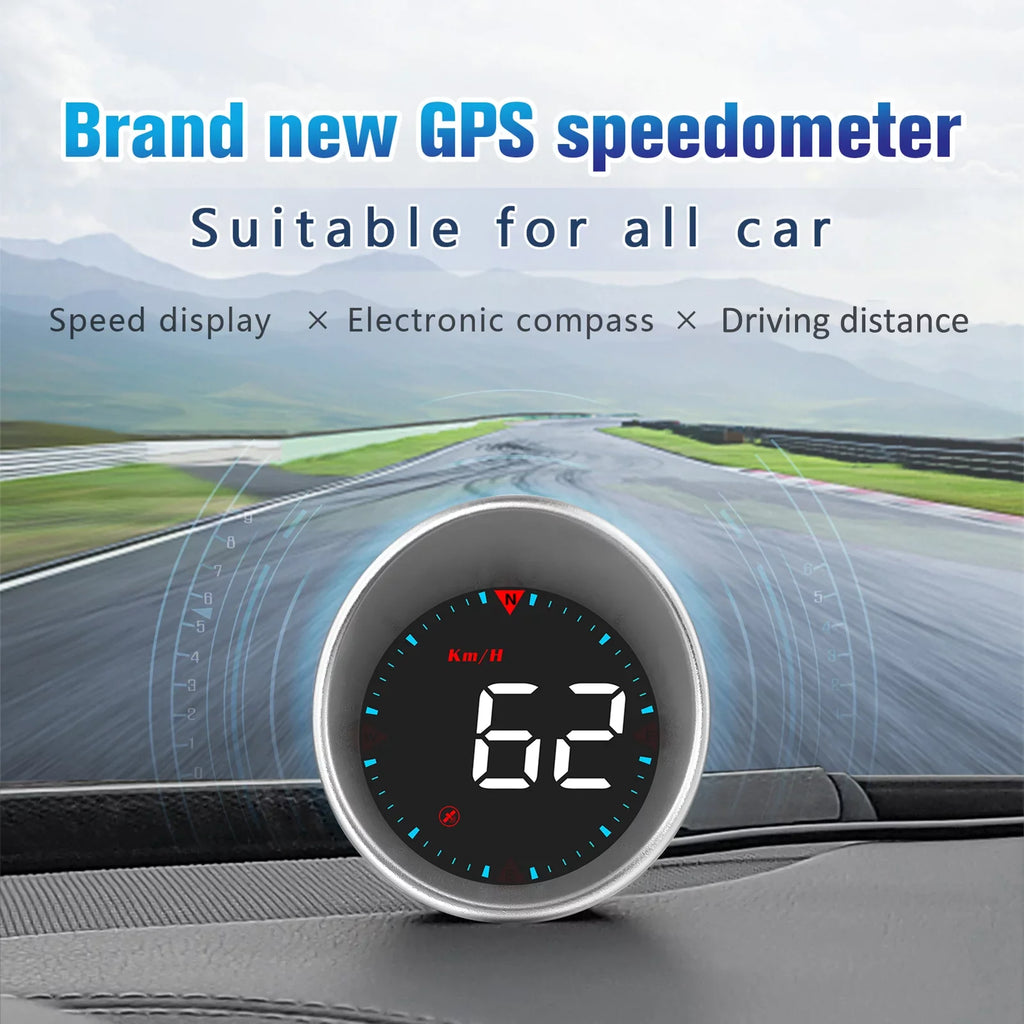 Mileage, Alarm Car Driving Car Compass Display Display Angle, HUD and Fatigue Alarm Head-up Overspeed Driving Digital Speedometer