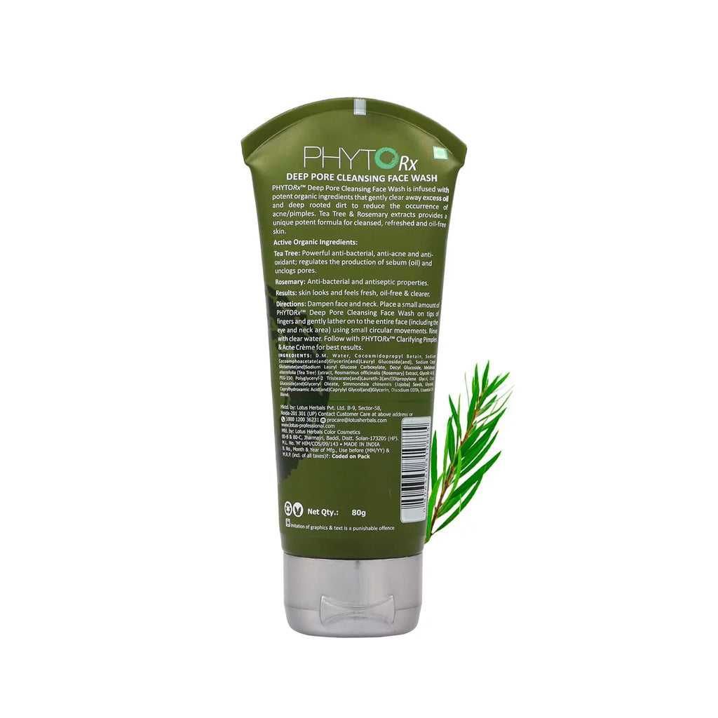 PHYTORx FACE acne Paraben Pigmentation CLEANSING WASH free PORE 80g control DEEP Lotus Professional Oil
