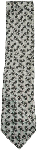 / Silver One Necktie Tom - Men's Black Silk Dotted Size