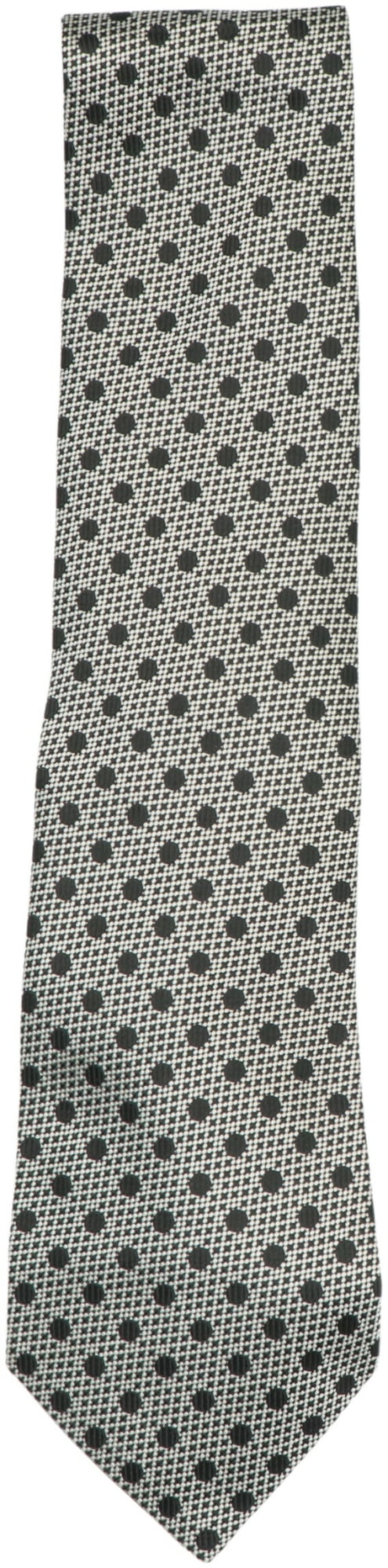 / Silver One Necktie Tom - Men's Black Silk Dotted Size