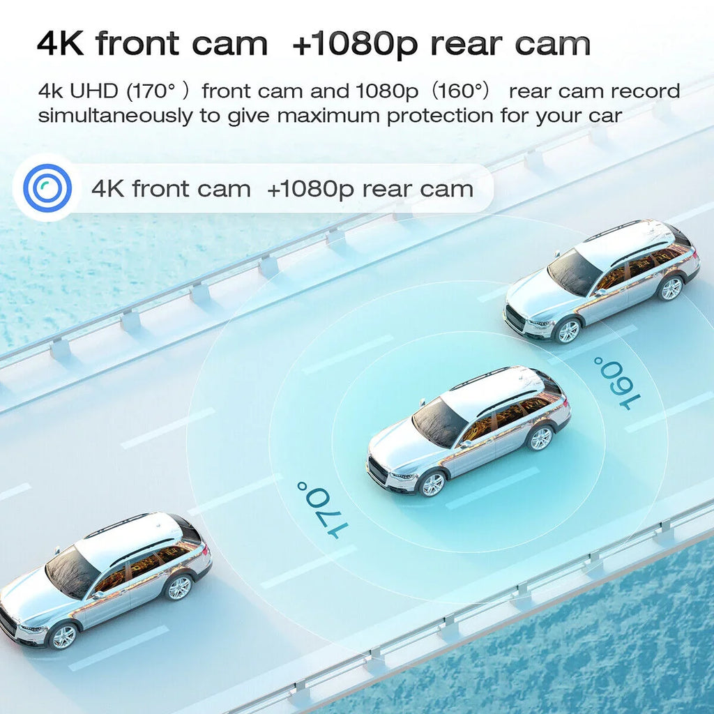 Dash Screen Camera Touch for Front Car 12inch Camera Dual 4K Backup Ele-mall Rear Cam, Wide Dual Dash w/Night Angle Car G-Sensor Vision