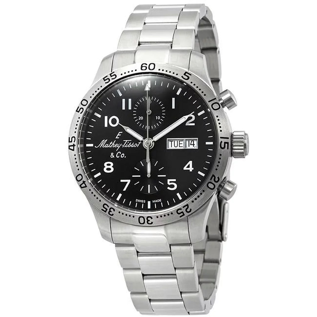 Black Dial 21 Chrono Mathey-Tissot Chronograph H1821CHATNG Watch Type Automatic Men's