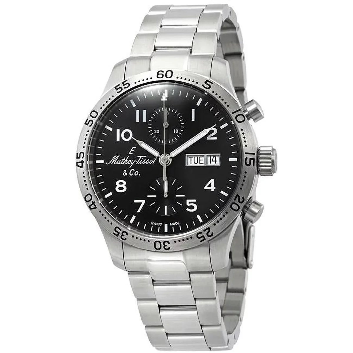 Black Dial 21 Chrono Mathey-Tissot Chronograph H1821CHATNG Watch Type Automatic Men's