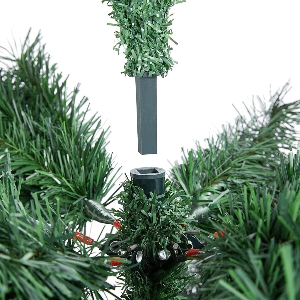 Foldable Includes Green Christmas Slim Holiday Tree Stand Fir Decoration 7.5Ft Artificial Pencil Tree, Tree Kingswood