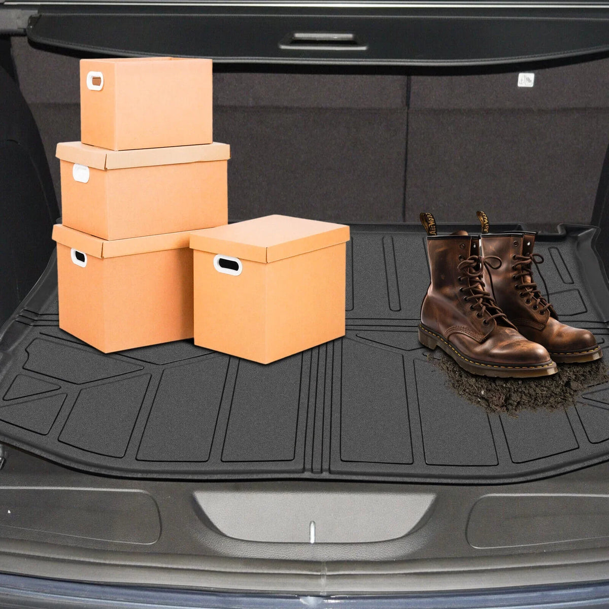 All Trunk Mat Cargo Rear Protector TPE Carpet Liner Rubber Cargo Custom Cherokee Jeep Black 2011-2022 Floor Car Fit Weather Grand