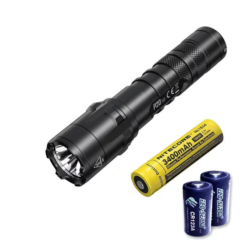 P20 1100 LED CR123A CREE +2x V2 - Battery Batteries - Free V6 XP-L2 Nitecore w/NL189 Combo: Eco-Sensa Tactical Flashlight Lumens