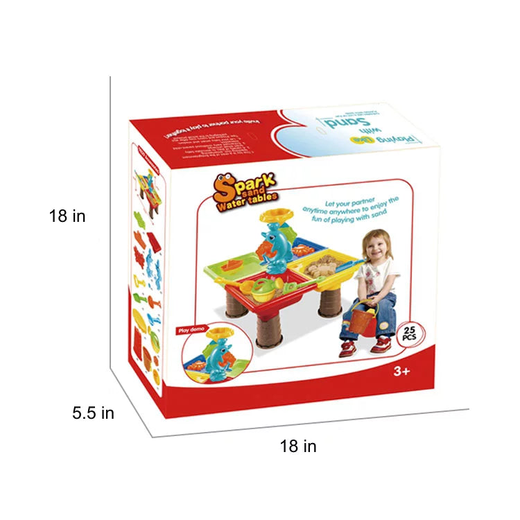 Toys Dolphin Table 25 with Beach Sand Water Toys Activity Pcs Set Mundo
