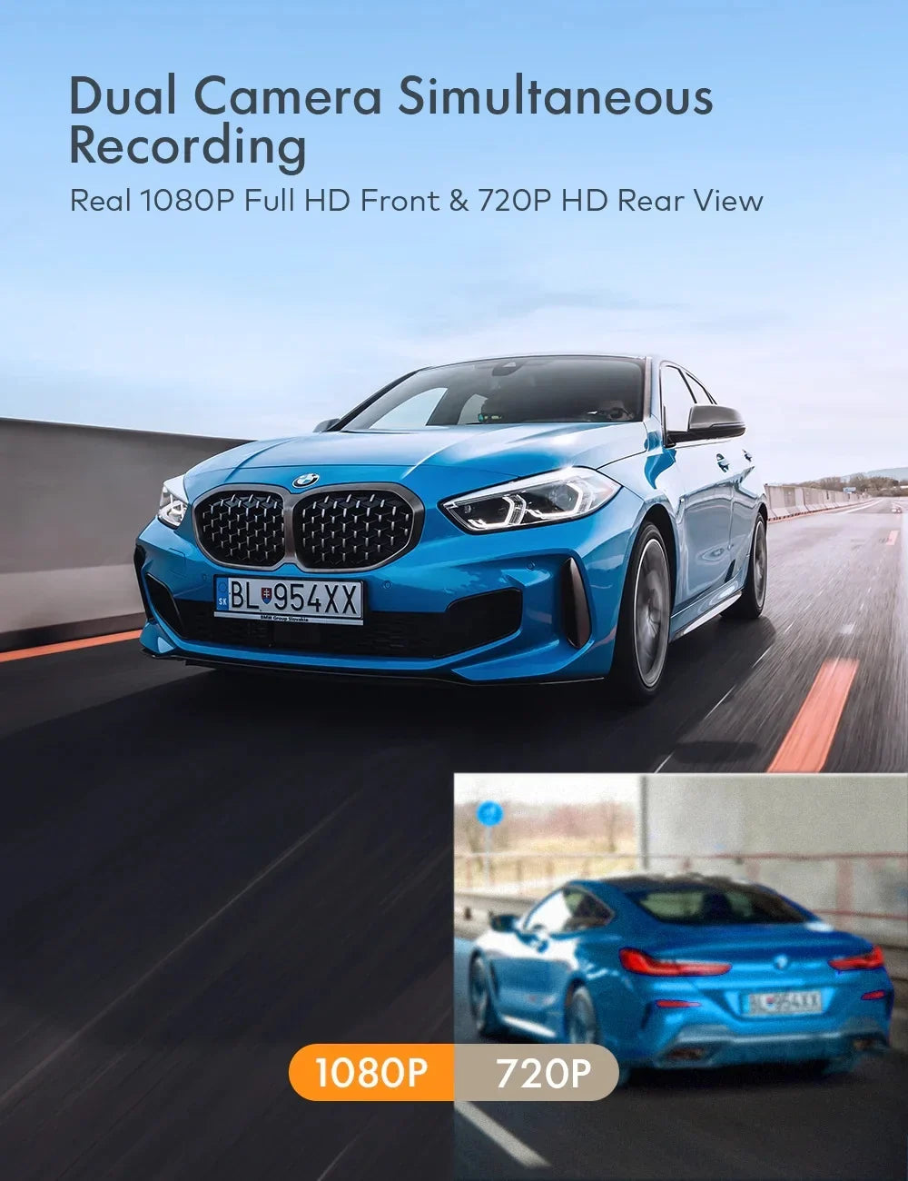 Night Vision, Camera Support Starvis Car Black Wifi with App, Sensor, Monitor, Parking Dash APEMAN Cam Display, GPS, IPS