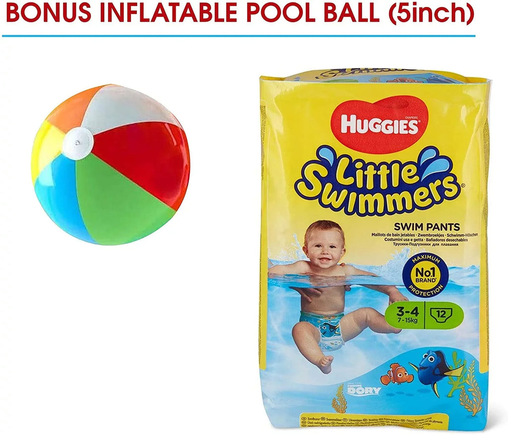 Little Disposable 12-Count - X-Small Bonus Diapers, Swimmers Swim 5 Pool Ball 7lb-18lb., Inflatable inch