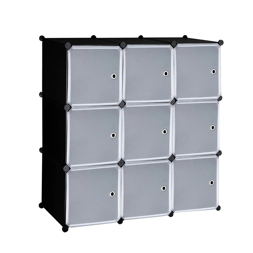 Cabinet, BMTBUY Units, Organizer DIY Closet Plastic Doors Shelf with Shelving Book Modular Storage 9-Cube