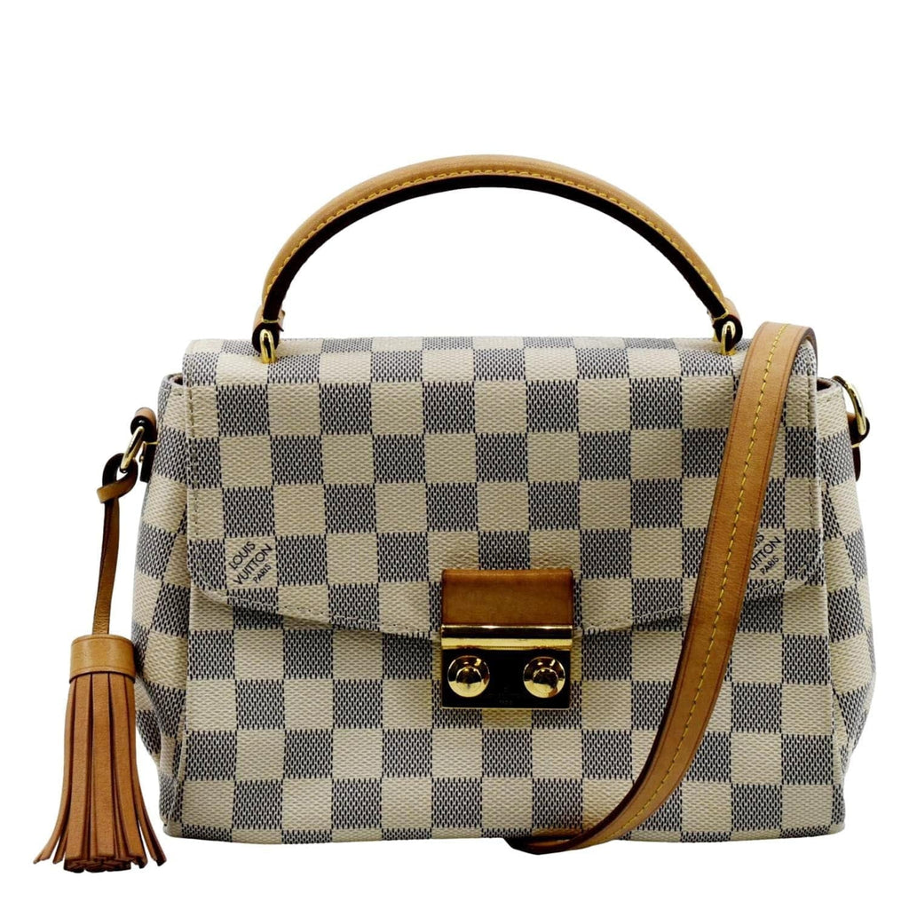 Azur Satchel White Croisette Damier Bag Pre-owned Crossbody