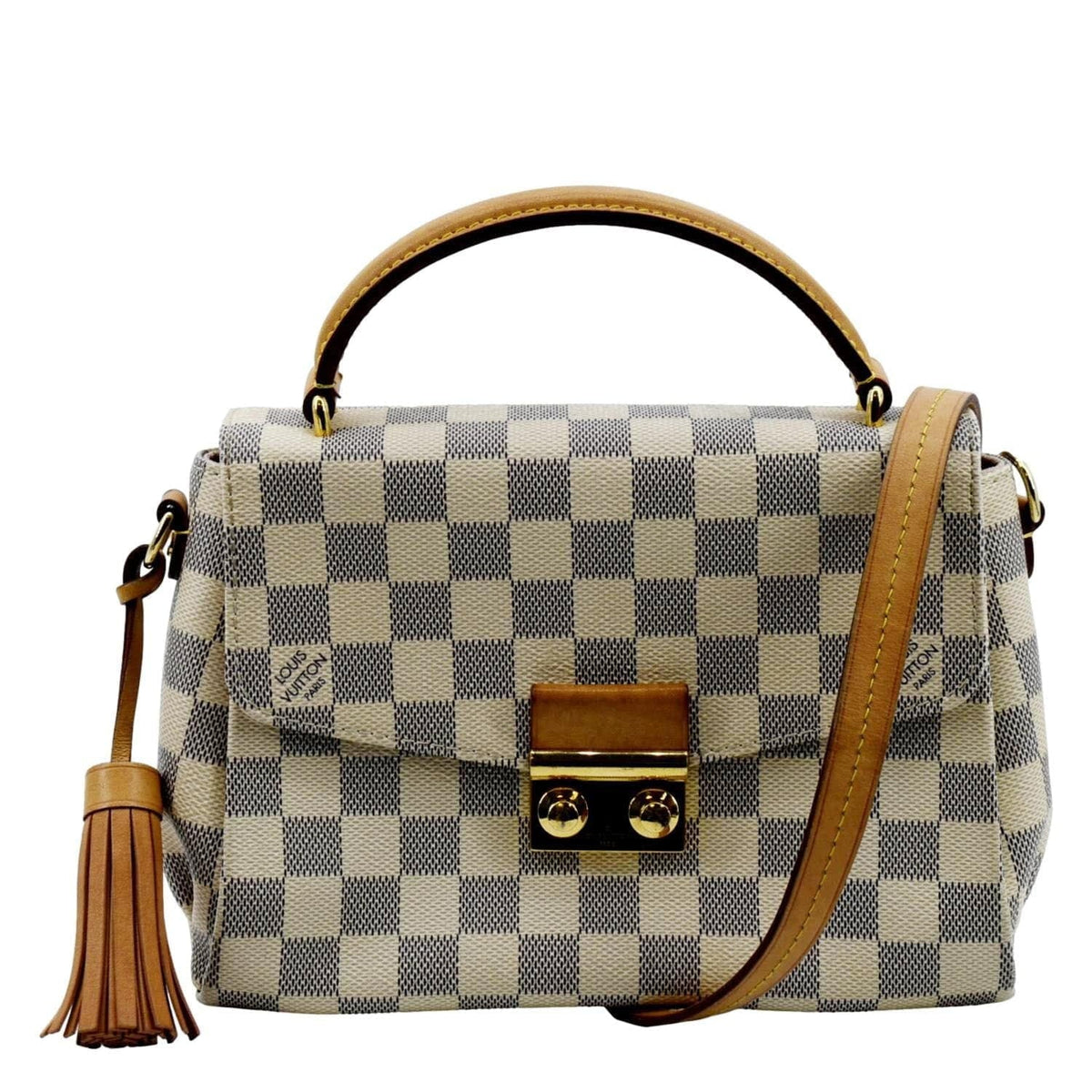 Azur Satchel White Croisette Damier Bag Pre-owned Crossbody