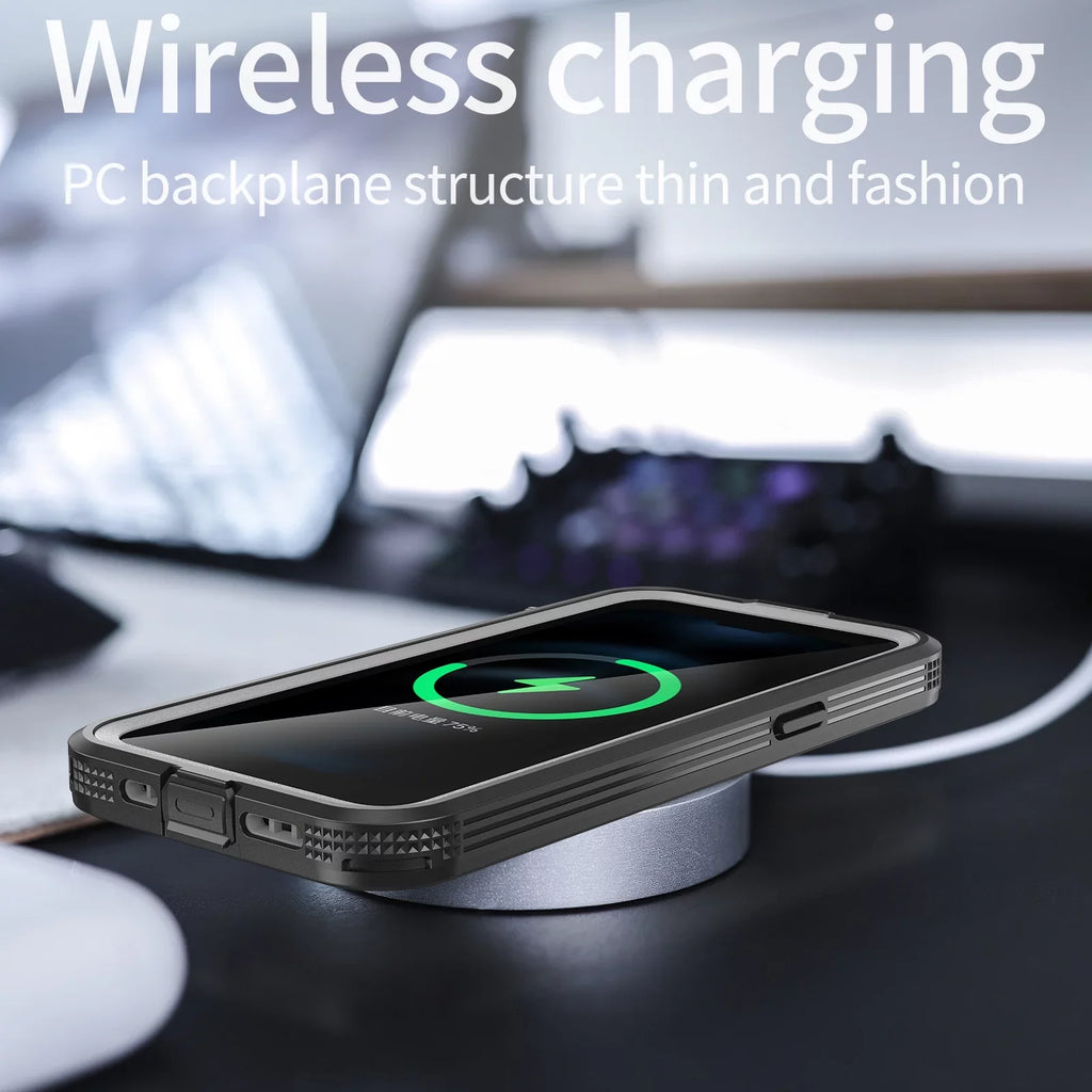 for Black 14 Pro with Built-in - Pro Protector Underwater][14FT 360][IP68 Military for 6H [Real Case Dropproof][Dustproof][Compatible Screen Waterproof, Max 6.7" iPhone MagSafe] Max iPhone 14