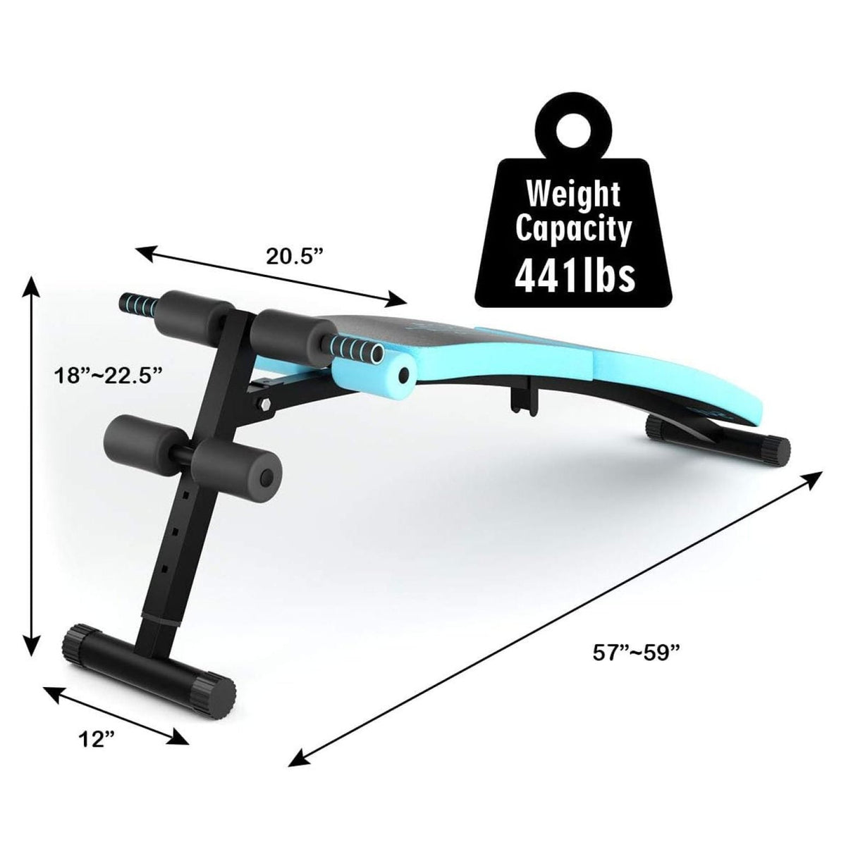 Home , Up Sit Settings Workout Ab Handle for for Sit-up for Height Bench 3 Equipment Gym, Bench Reverse Adjustable with