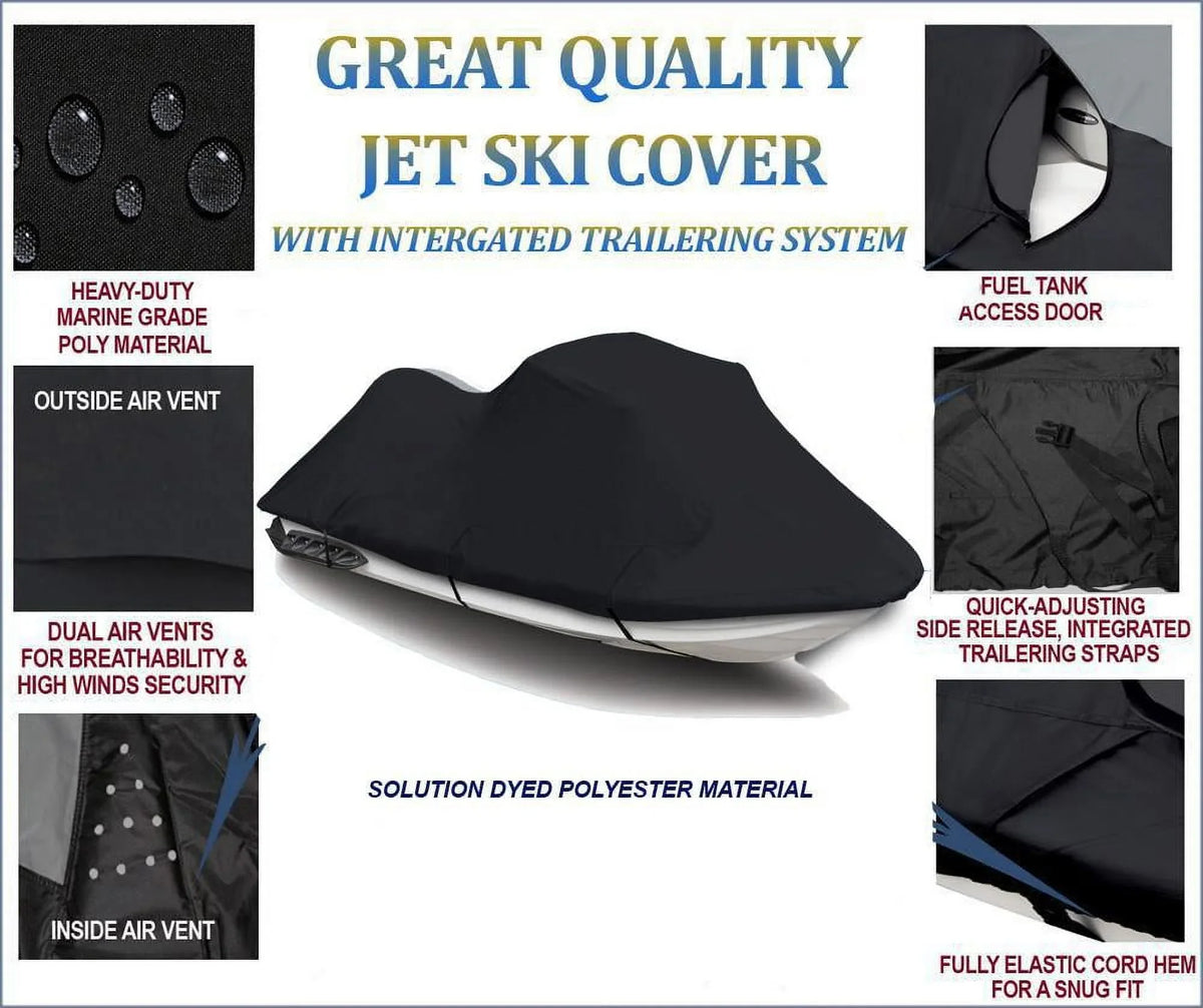 2005, Ski GTS 2003 600D Compatible 2004 Sea-Doo Cover Doo GTI JET SKI 2003 Sea 2002 Bombardier for PWC Cover BLACK 2001 Jet 2001 2002