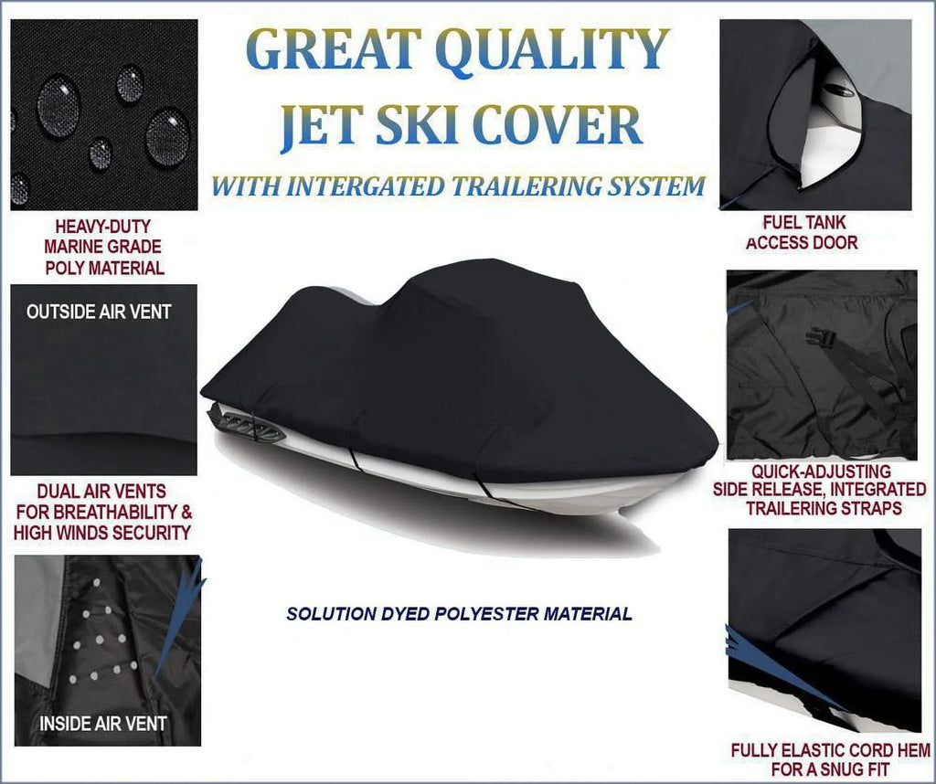 600 2001 Jet 2000 1999 2002 Cover 2005 Cover 130 DI Kawasaki Watercraft 2004 JetSki DENIER 1998 ULTRA for 2 Compatible Seater Ski BLACK 2003 150
