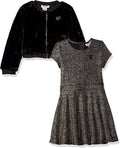 Girls' 3T Gold Juicy 2 Dress Couture Set, Toddler Pieces Print/Black,