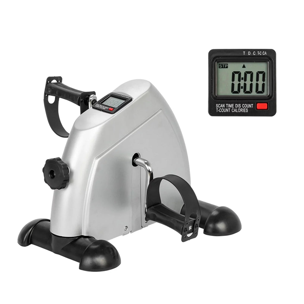 Feet Use Silver Exercise Bike and Home Hands Mini Trainer