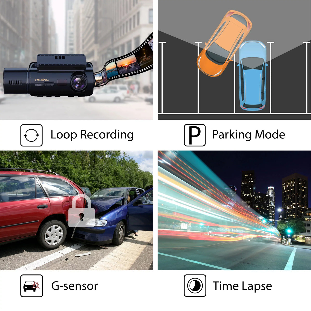 Dash Front Rexing V3 Cabin with & Cam and 1080P Wi-Fi GPS Inside