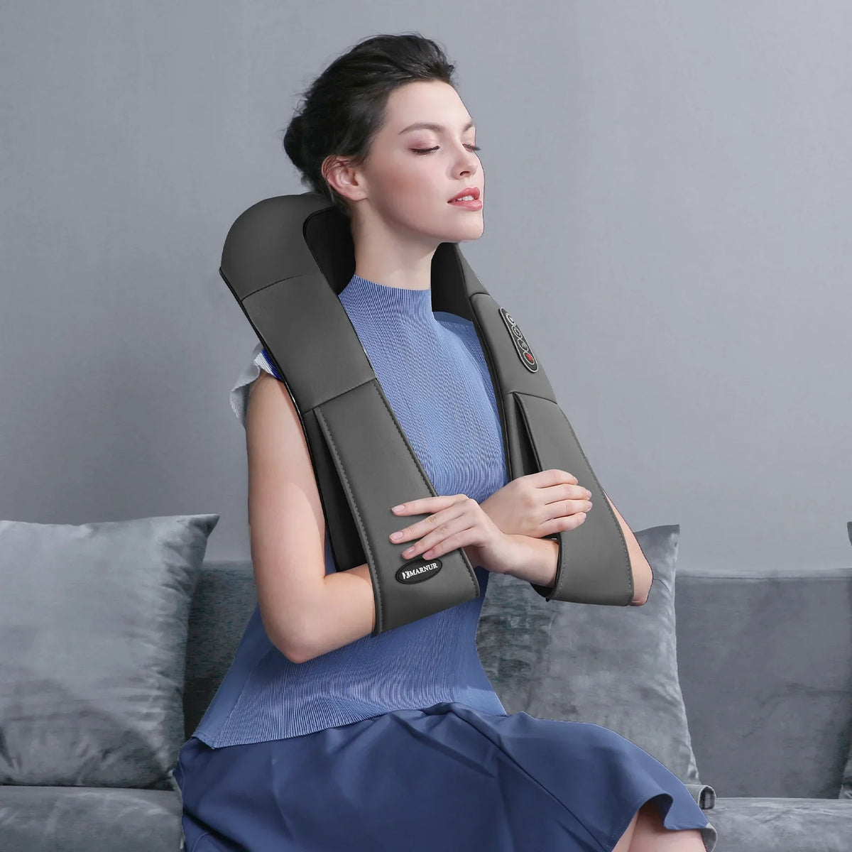 Heat Shoulder Full-body, Massager Deep and Massager, for Gray Neck MARNUR Kneading with