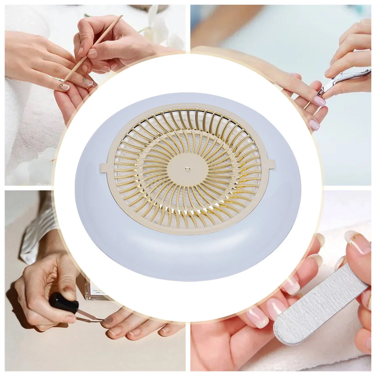 Dust Nail Fan Vacuum Suction Cleaner 45W Oukaning Reusable Filter Strong Salon(White) Collector