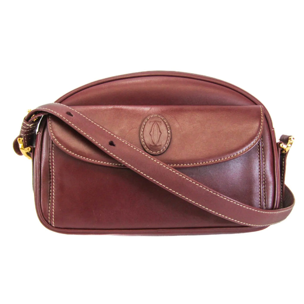 (Good) Leather Women's Bordeaux Must Bag Shoulder Cartier Pre-Owned