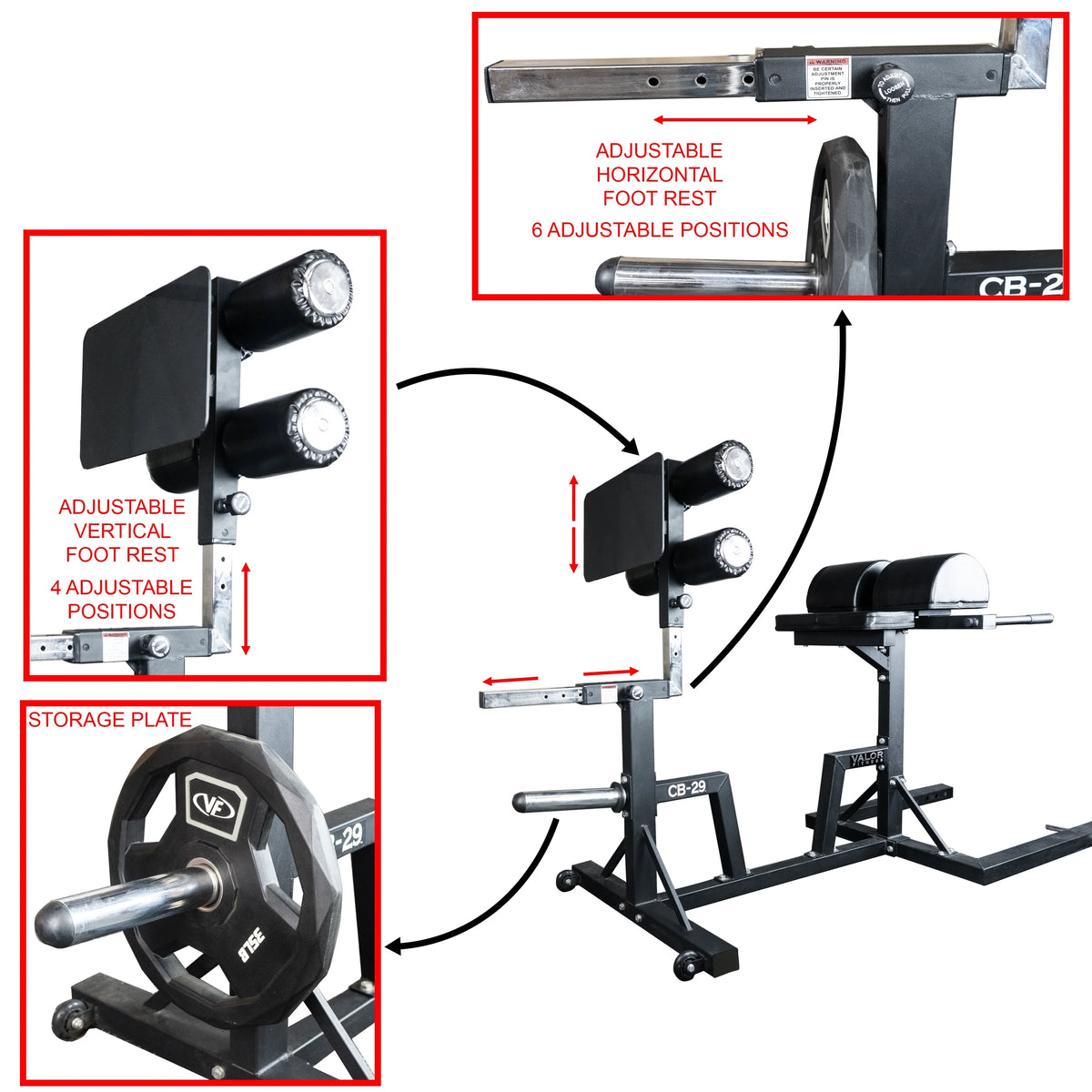 '- - Back Olympic Hip Sit lbs – Storage Max Includes Home Glute Valor Gym - Ups Weight Ab - Core 400 Machine Fitness GHD Developer Ham - Equipment- Hyperextensions Workout Plate Adjustable Band - Pegs