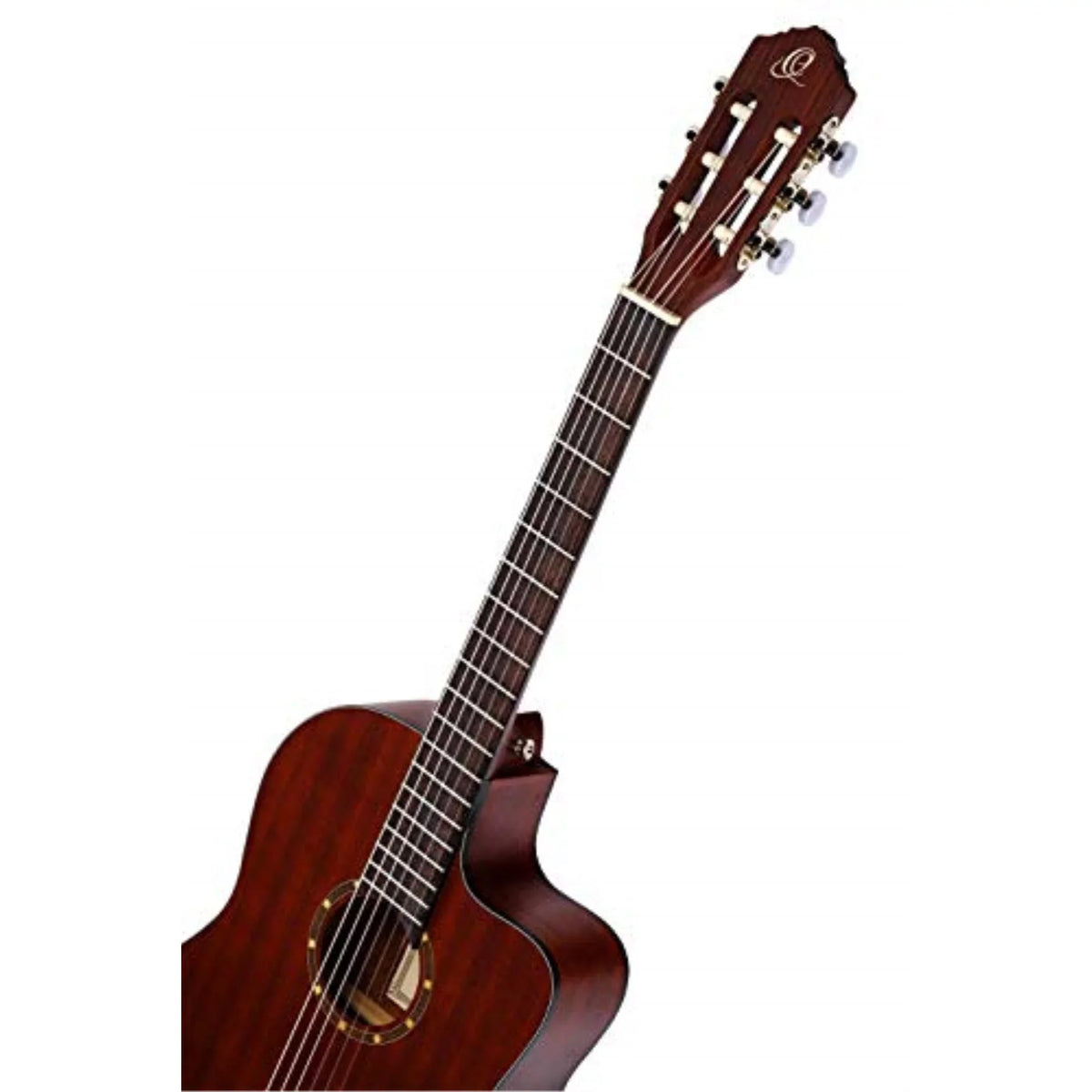 Mahogany Nylon Ortega Family Thinline Acoustic-Electric Guitar RCE125MMSN Series