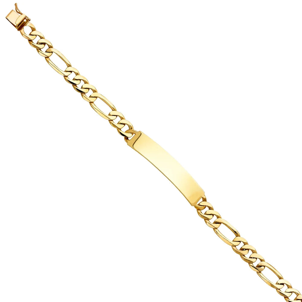| Jewelry Elegant Weight and wristband Bracelets 14k Link Gold | - Yellow for 19.7 Figaro Men’s Women Chain | 8" Gold for Men ID Gift 14KY