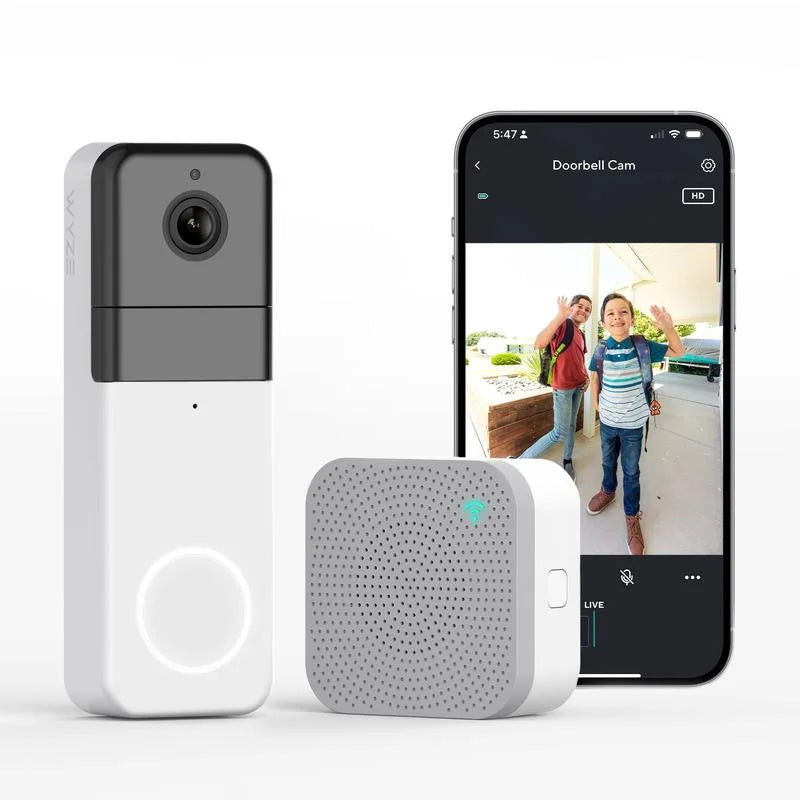Doorbell Video Doorbell Night and Aspect — Pro Alexa Video, Wyze to Assistant Color w/ Wireless Audio, Walls, Works 2-Way QHD Battery, Ratio, w/ Camera 1:1 Sticks Adhesive Vision,