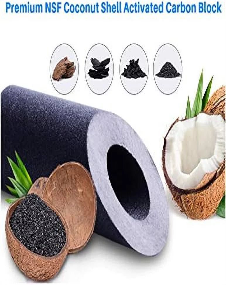 Water Models Whole Water Compatible Large - With & WHA4BF5 Cartridge Micron Cartridges Capacity Odor House Filter Filter 5 Whole Replacement Bad 6 Taste Home Remove Replacement Carbon Pack