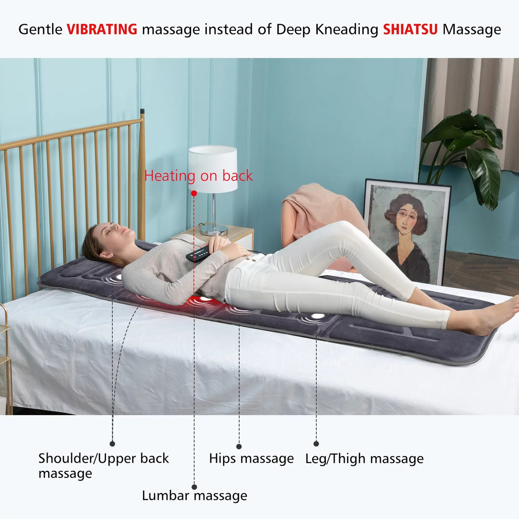with Pad 2 Heating Seat Vibration Therapy Full Cushion Massage Body Comfier 10 Heat Massager pad Mat & with Motors Chair