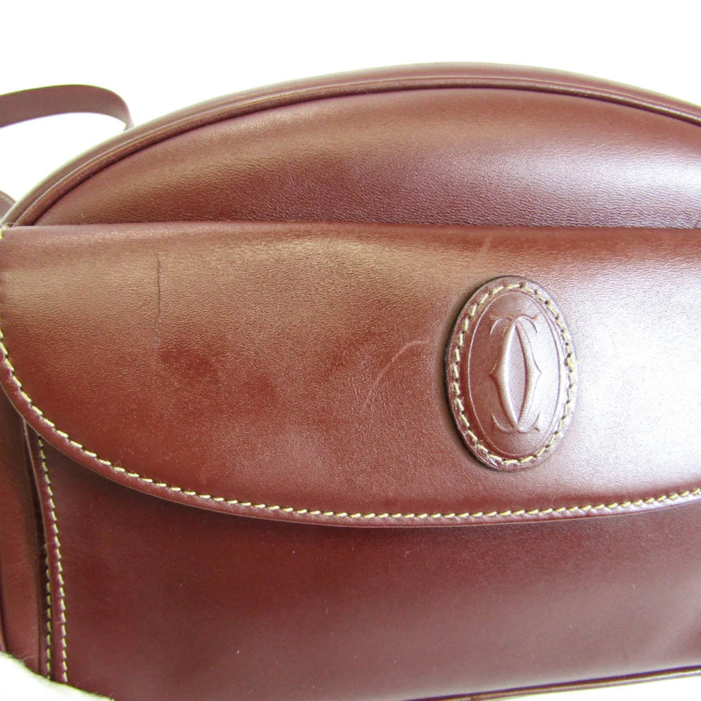 (Good) Leather Women's Bordeaux Must Bag Shoulder Cartier Pre-Owned