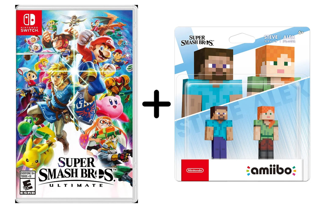 Switch + Super amiibo Ultimate Steve/Alex Bros - Figures Smash Nintendo