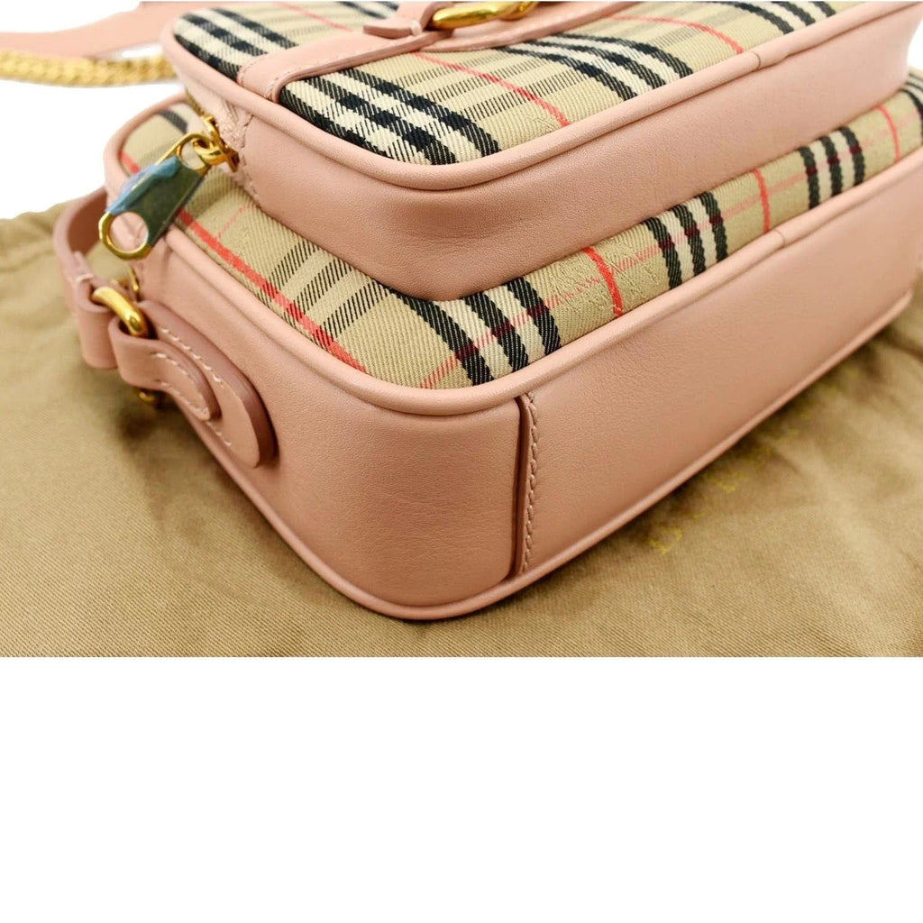 Camera Pre-owned Link Knight Bag BURBERRY Crossbody Pink Light 1983 Check