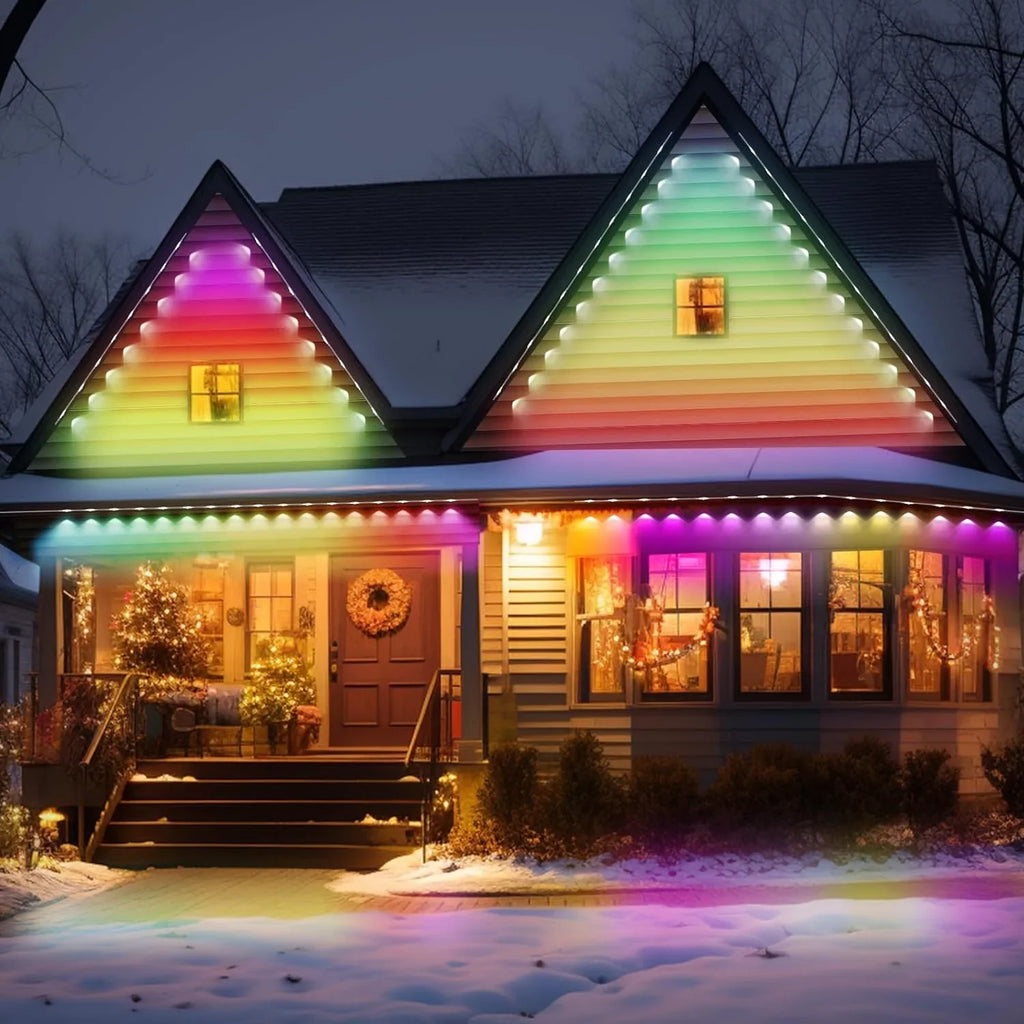 Outdoor with Waterproof, Eaves Daily IP67 with & Alexa DIY Lights LED RGB Suitable Modes, Lights, with Lights and for Permanent Using, Work 100ft Outdoor Scene Holiday Remote 72