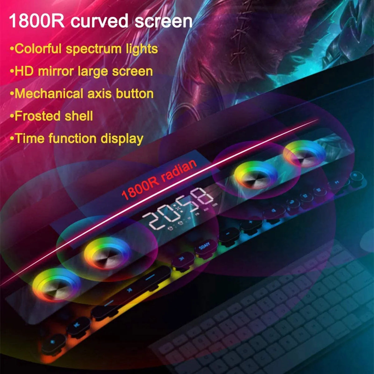 Box Clock Smartphone Surround Computer for Subwoofer Audio PC Speaker Input 3600mAh Sound Sound Player Stereo Tablet Bass Music Laptop Bar Speaker BT HiFi Wireless Game 3.5mm soaiy/SH39 Stereo MP3 3D