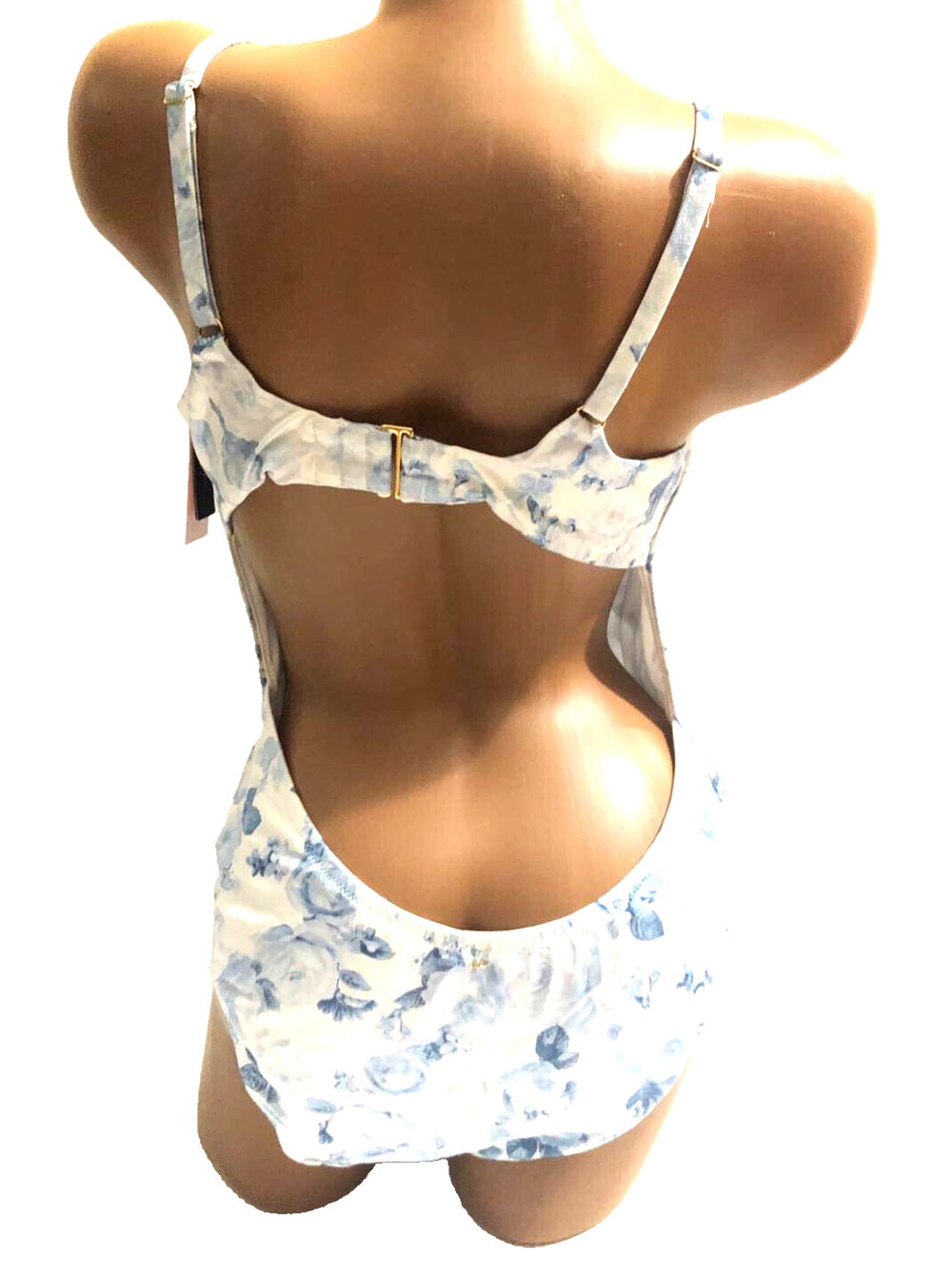 Secret Victoria's White Size Swimsuit Wicked Piece Blue One Essential NWT Toile X-Large Rose
