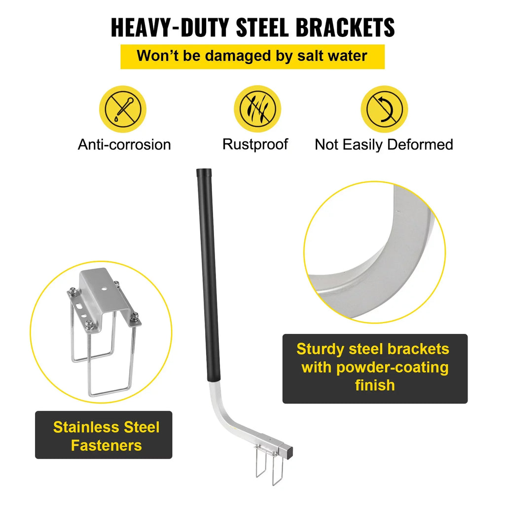 60", Steel with Tube Pair Mounting BENTISM Galvanized One Ski Complete Trailer Guide-on, Trailer Guide Included, Covers, ons, PVC Boat, Sailboat for Trailer or Post Boat Boat Accessories Fishing