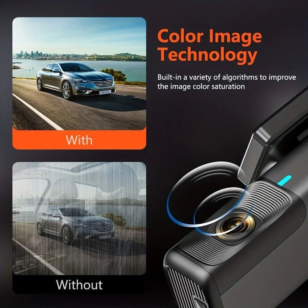 Support WiFi VVCAR Night 32G G-Sensor, Max, Loop Free Dash 128GB Vision, Cars Recording, 2.5K Camera Dash 1440P for Car Cam Card,
