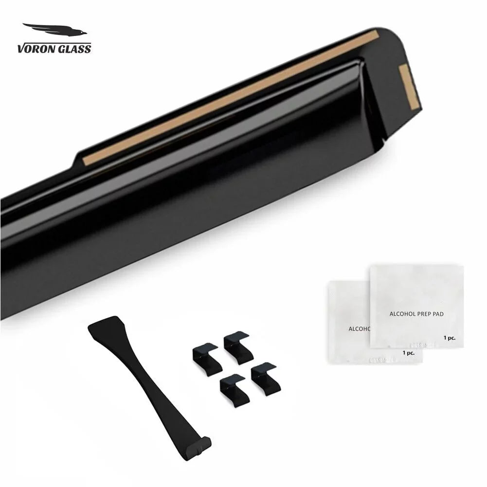Hyundai 2019-2024, 200473 Voron Window - Visors, Extra Glass Guards Window Pieces Santa Durable Rain for 4 Fe in-Channel Deflectors, Vent