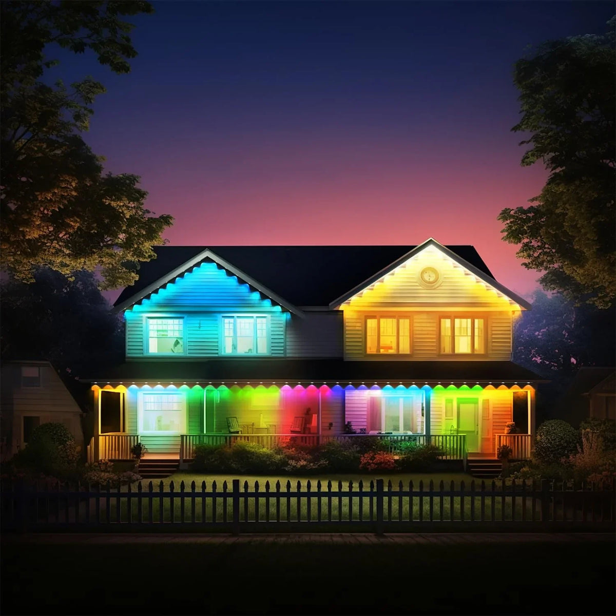 Outdoor with Waterproof, Eaves Daily IP67 with & Alexa DIY Lights LED RGB Suitable Modes, Lights, with Lights and for Permanent Using, Work 100ft Outdoor Scene Holiday Remote 72
