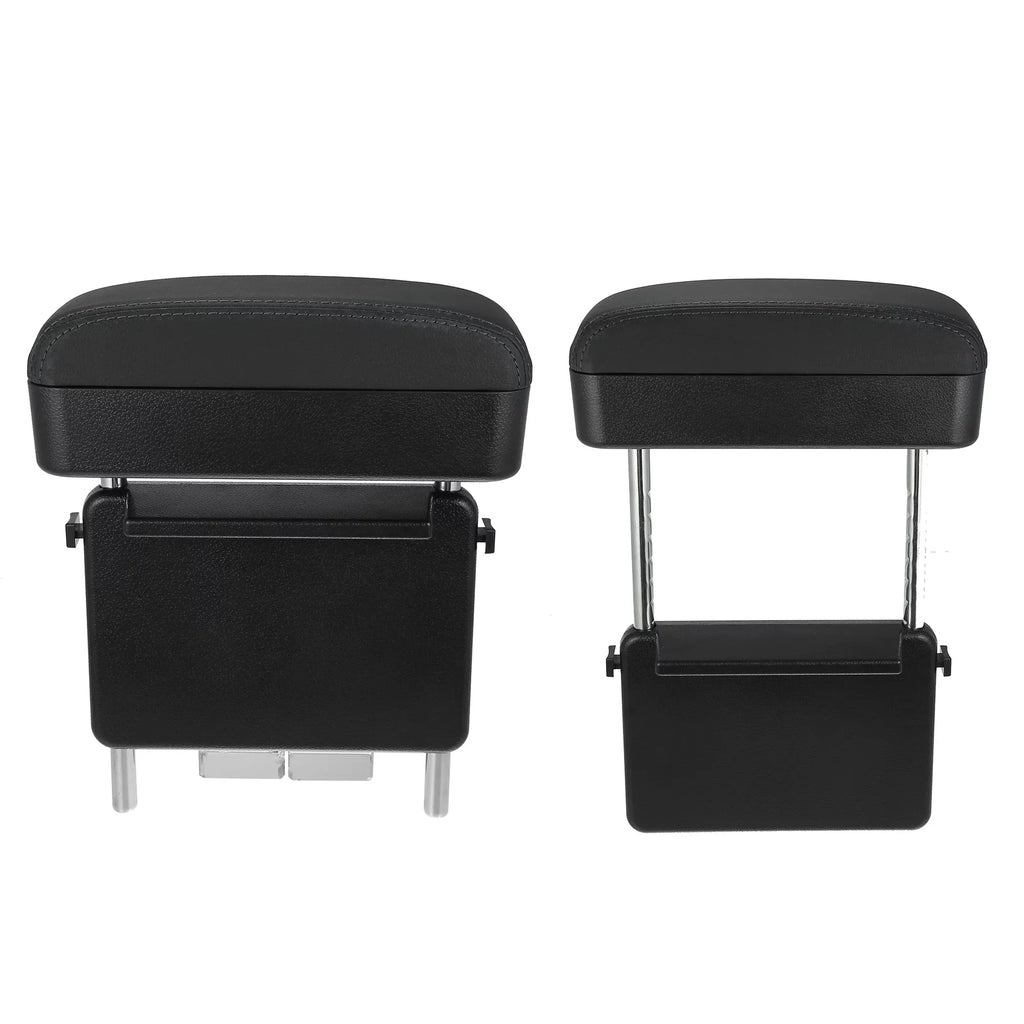Box Gap Armrest Seat Line Black Armrest Box Center PU Adjustable Storage Leather Car Black Organizer with Armrest